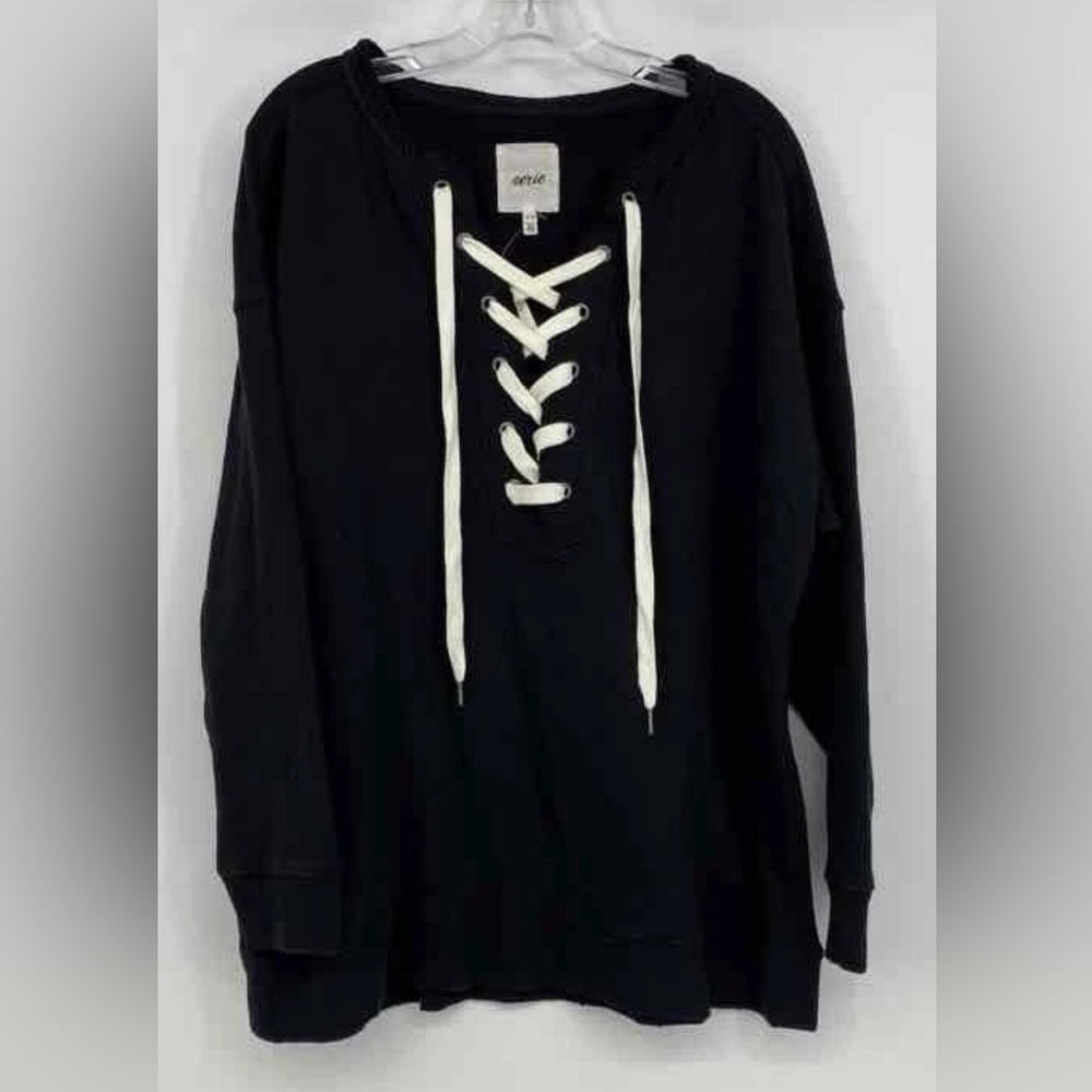 Aeri Black Lace-Up shirt brand new